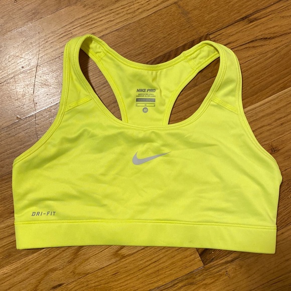yellow nike sports bra